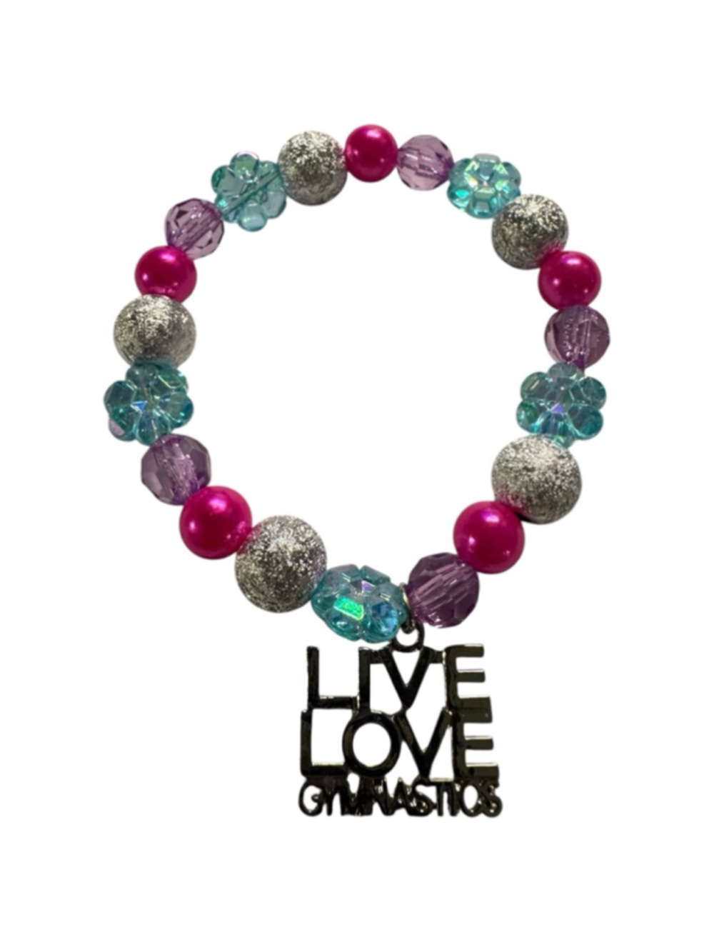 Live Love Gymnastics Charm Bracelet - Brand New